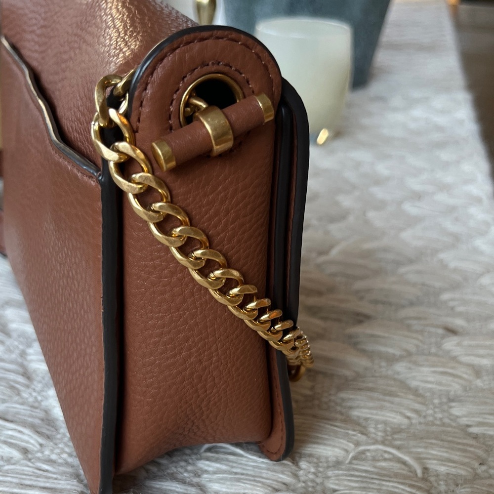 Tory Burch Chelsea Convertible Shoulder Crossbody Tan Brown Leather Bag - Picture 6 of 11